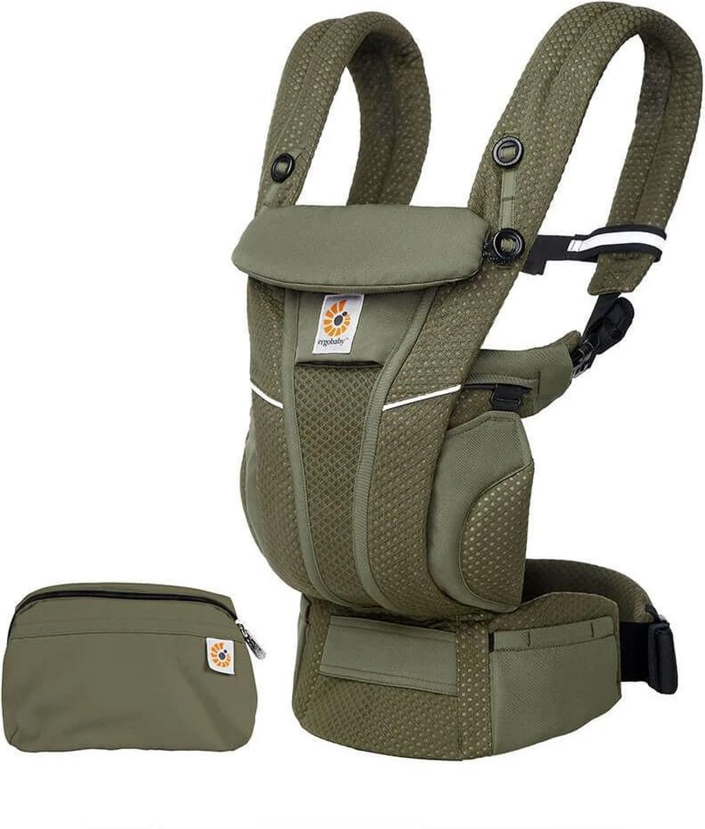 Ergobaby Baby Draagzak Omni Breeze Olive Green - Ergonomische Draagzak Vanaf Geboorte