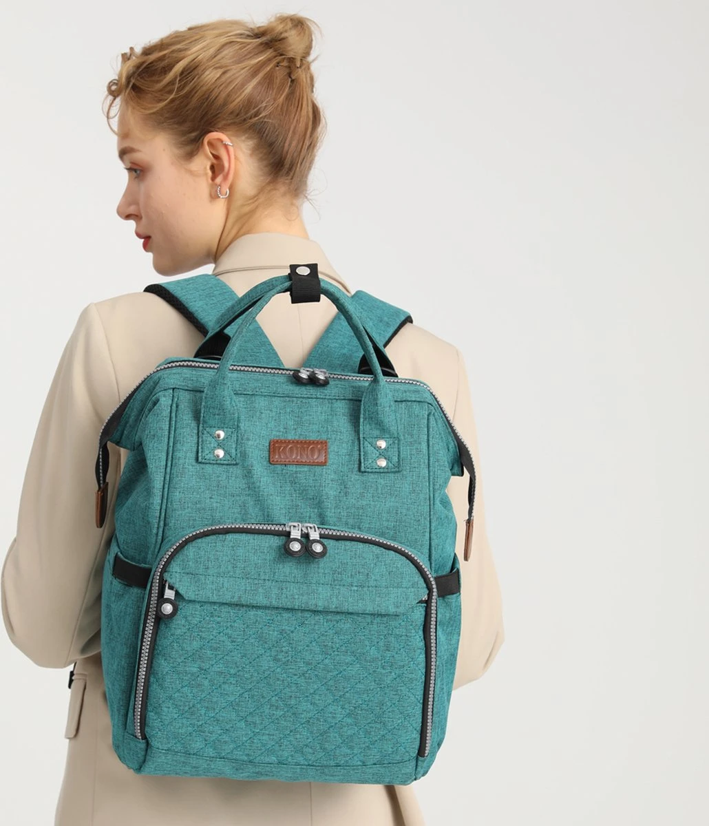 Miss Lulu Luiertas Rugzak - Inclusief Buggy En Kinderwagen Haken - Groen (E6705 GN) - Afbeelding 7