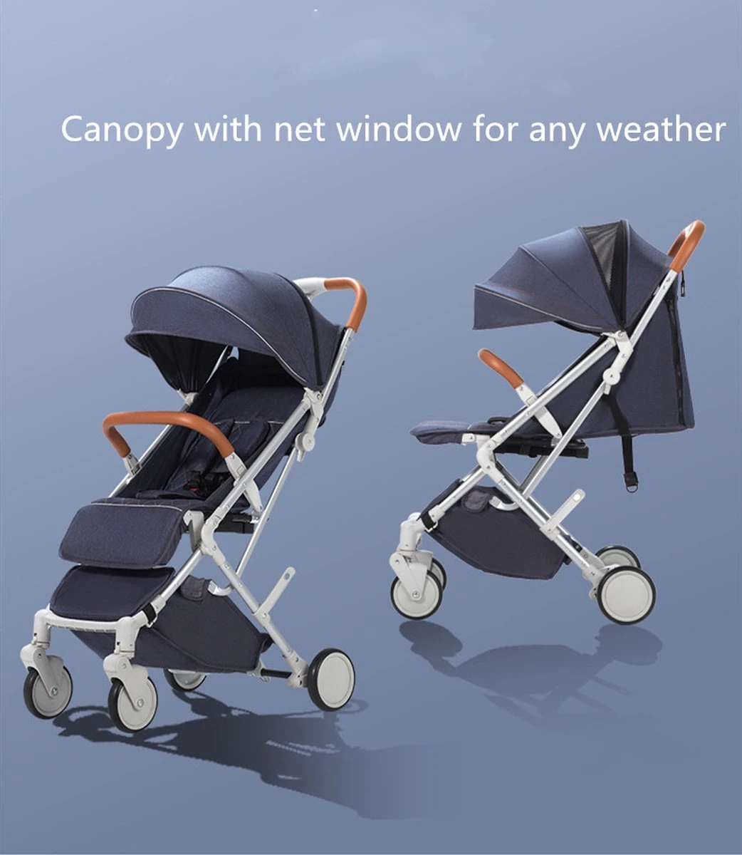 WOOSH New Buggy - Zwart - One Hand Folding - 3 Slaapstanden - Wandelwagen Tot 25 Kg - Regenhoes - Bekerhouder - Muggennet - Afbeelding 8