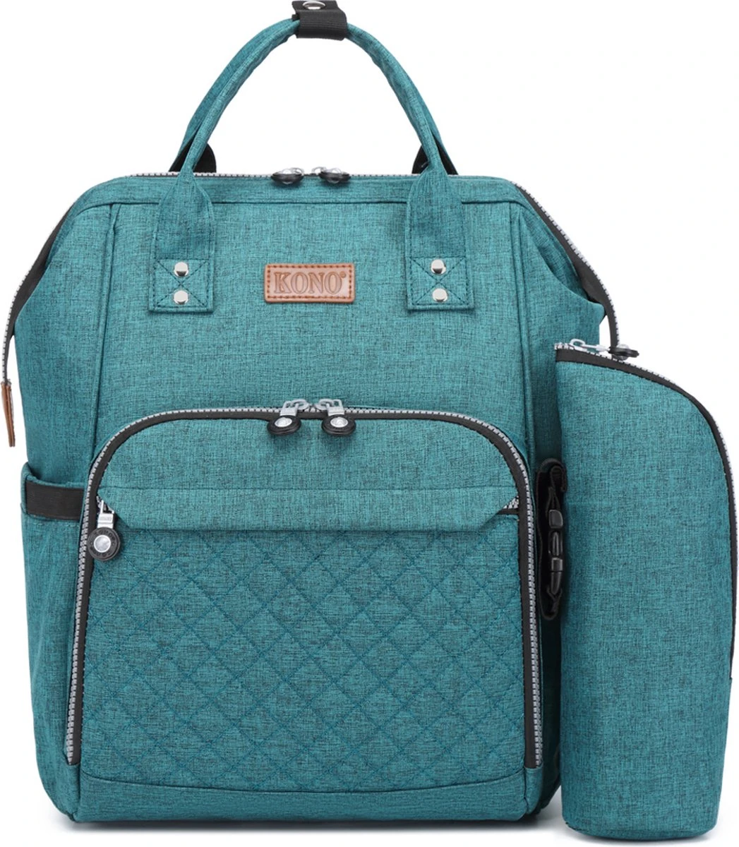 Miss Lulu Luiertas Rugzak - Inclusief Buggy En Kinderwagen Haken - Groen (E6705 GN) - Afbeelding 2