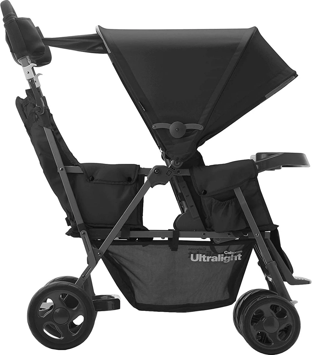 Joovy Caboose Too Ultralight Dubbele Buggy - Zwart - Duo Buggy - Lichtgewicht - Afbeelding 4