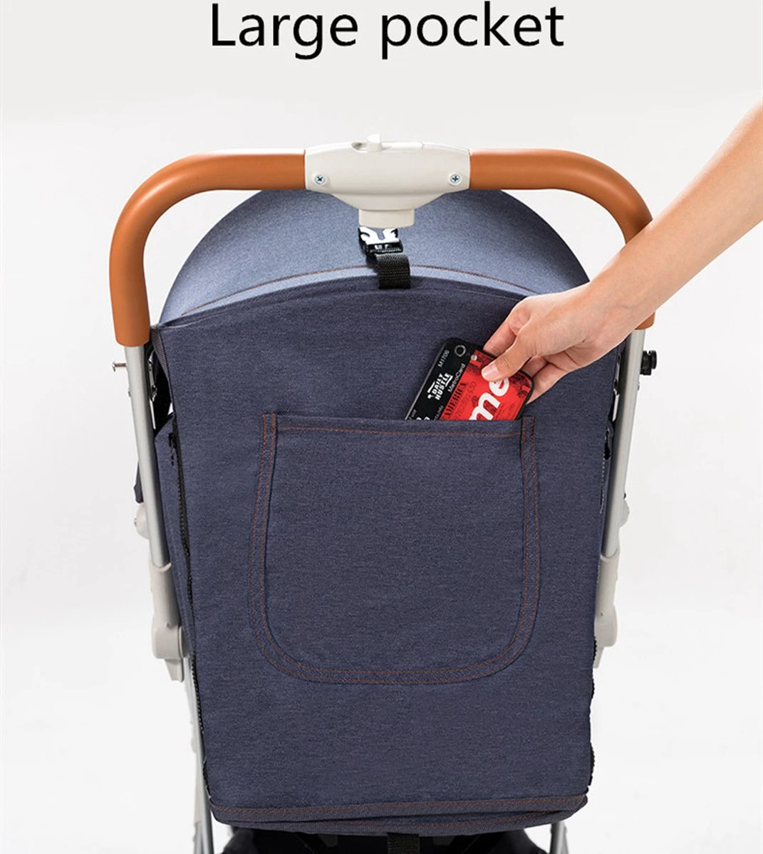 WOOSH New Buggy - Zwart - One Hand Folding - 3 Slaapstanden - Wandelwagen Tot 25 Kg - Regenhoes - Bekerhouder - Muggennet - Afbeelding 6