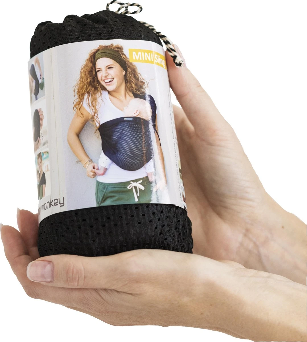 Minimonkey Mini Sling Draagzak - Zwart - Afbeelding 6