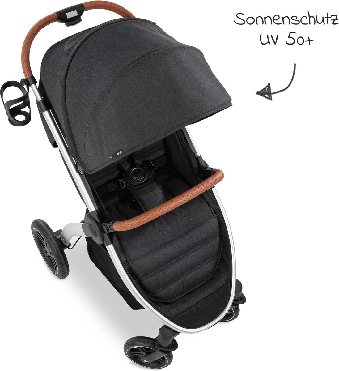 Hauck UpTown Buggy - Met één Hand Opvouwbaar - Zwart - Afbeelding 2