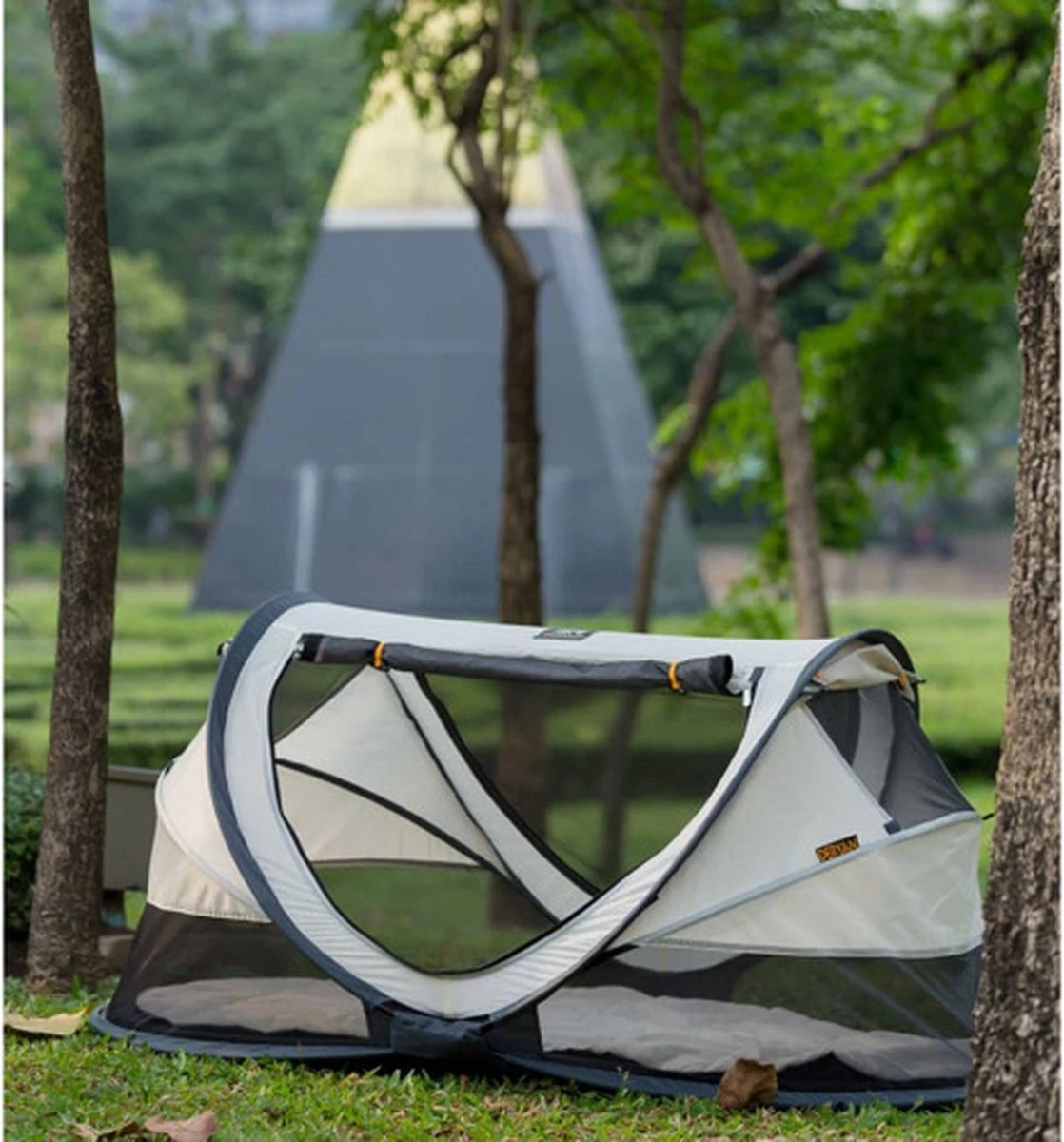 Deryan Peuter Luxe Campingbedje – Inclusief Zelfopblaasbare Matras - Cream - Afbeelding 10