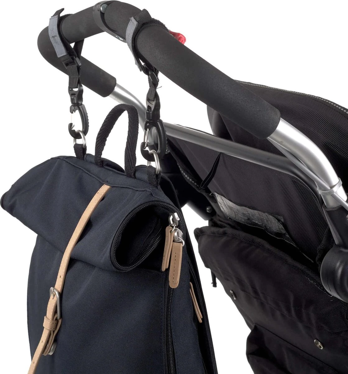 LÄSSIG Luiertas Rolltop Backpack Rugzak Incl Verschoningsmatje - Nacht Blauw - Afbeelding 4