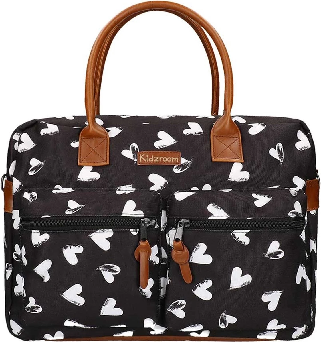 Kidzroom Black And White Luiertas - Zwart - Ophanglussen Kinderwagen - Verschoonmatje - Verstelbare Schouderband - Afbeelding 5