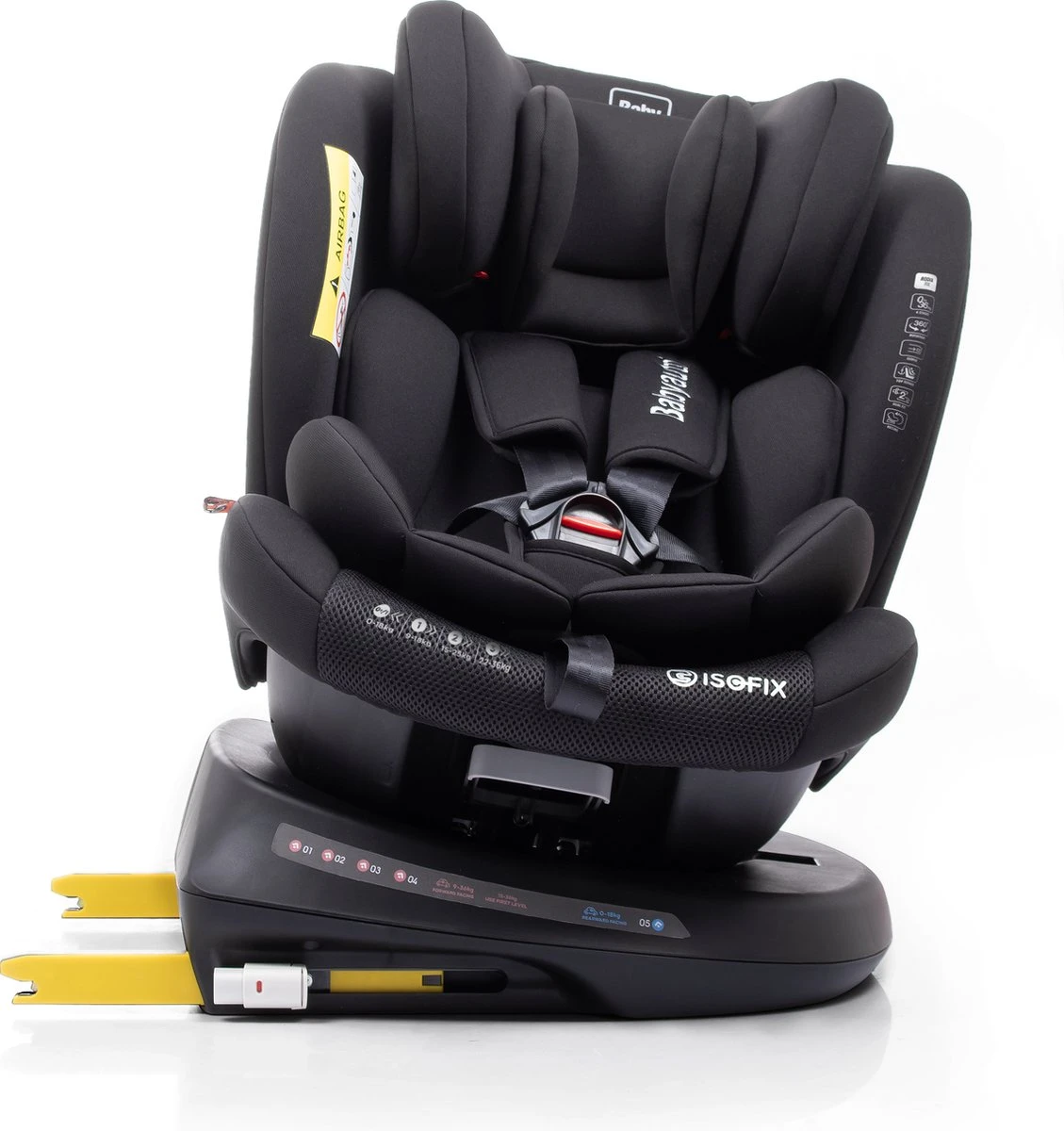 Autostoel Babyauto Rodia 360° Met Isofix - Groep 0+/1/2/3 Zwart (0-36kg) - Afbeelding 4