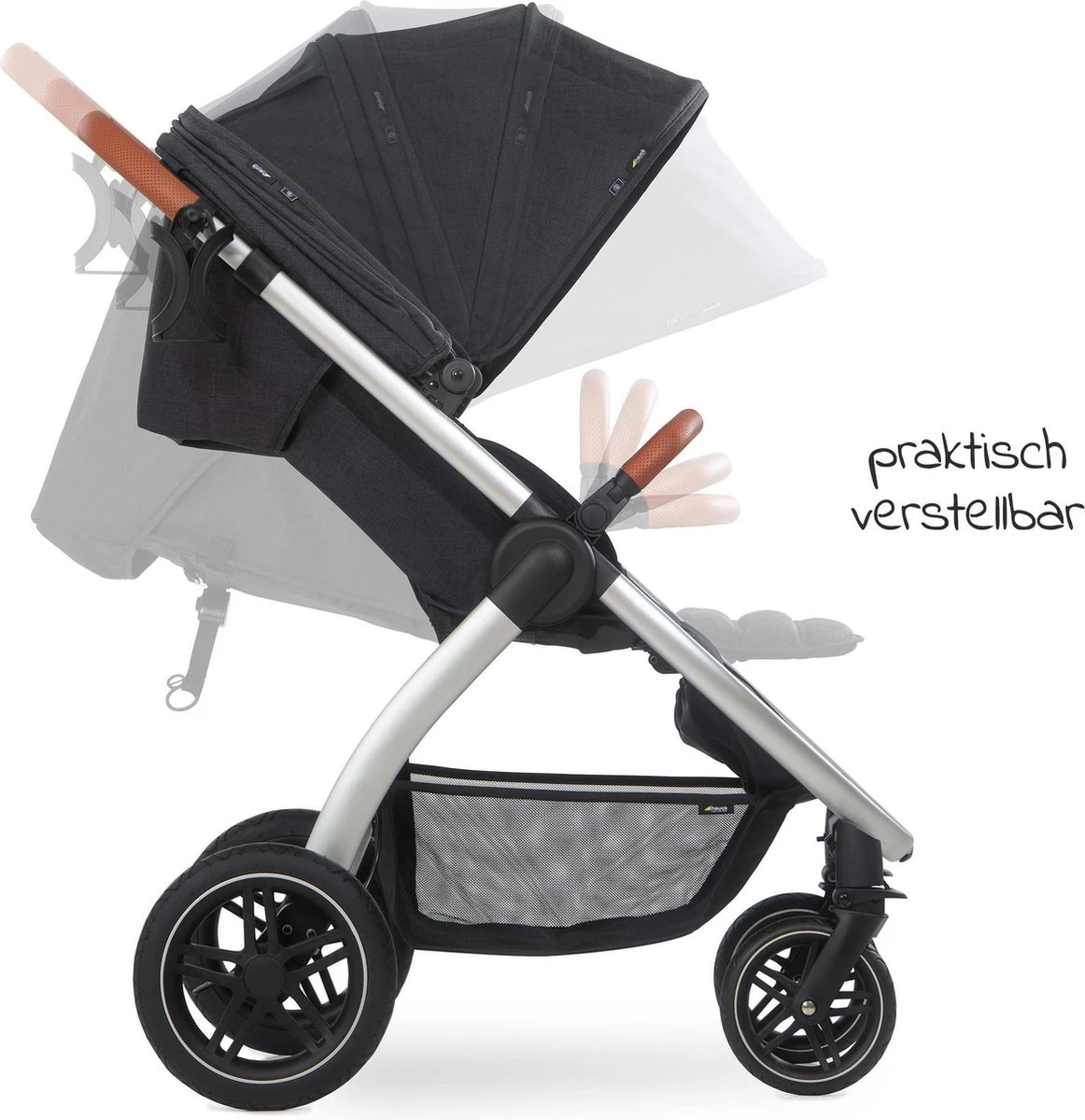 Hauck UpTown Buggy - Met één Hand Opvouwbaar - Zwart - Afbeelding 13