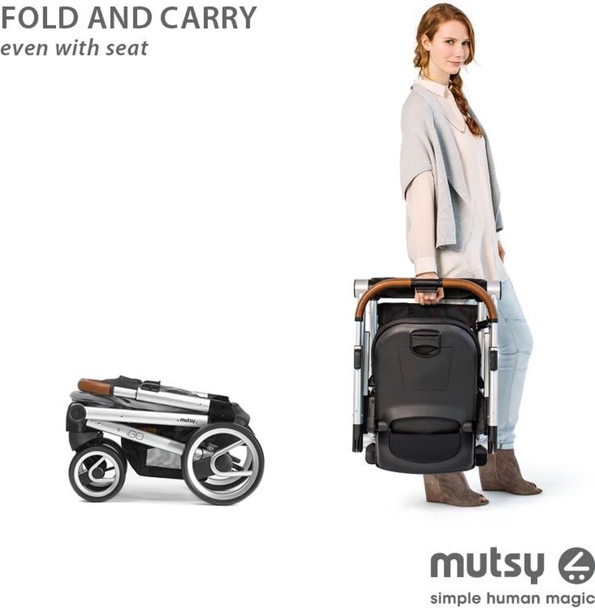 MUTSY - IGO - Kinderwagen - Onderstel: Heritage Green Blue I2 - Reiswieg: IGO Midnight - Afbeelding 8