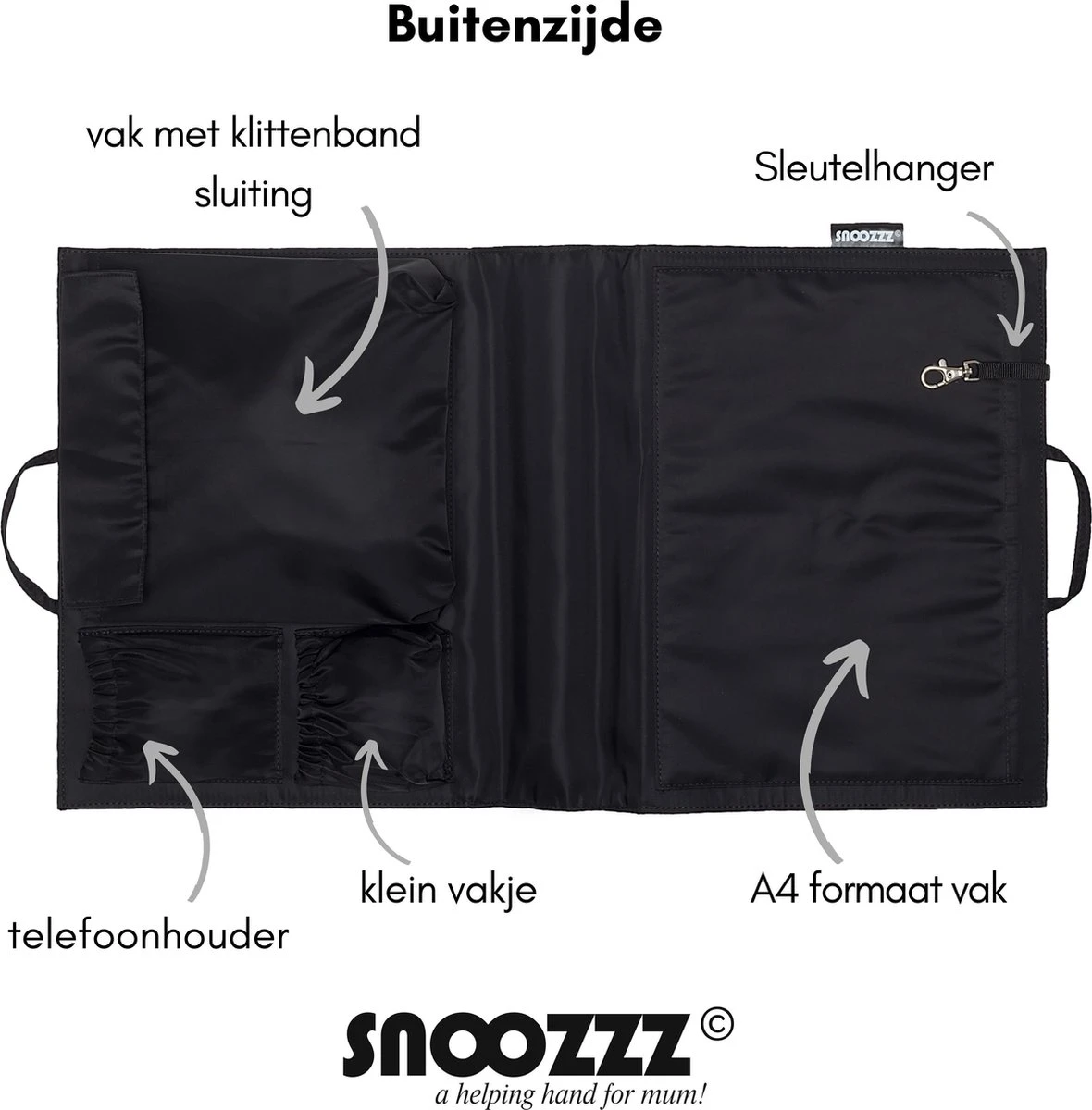 Snoozzz Bag In Bag Tas Organizer Met Thermovak - Zwart - Afbeelding 7