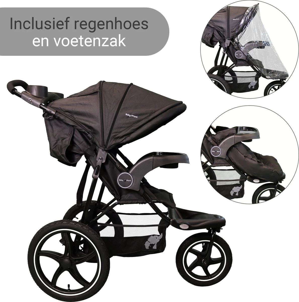 Babyphant Luxe Yasmin Hardloop Kinderwagen – Jogging Buggy - Runner - Afbeelding 9