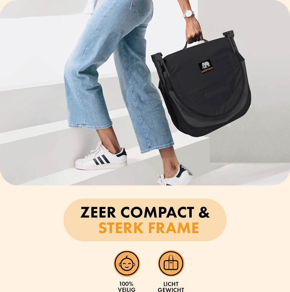 Deryan Infant Deluxe BabyBox Campingbedje - Cream + Inclusief Matras En Klamboe - Afbeelding 3