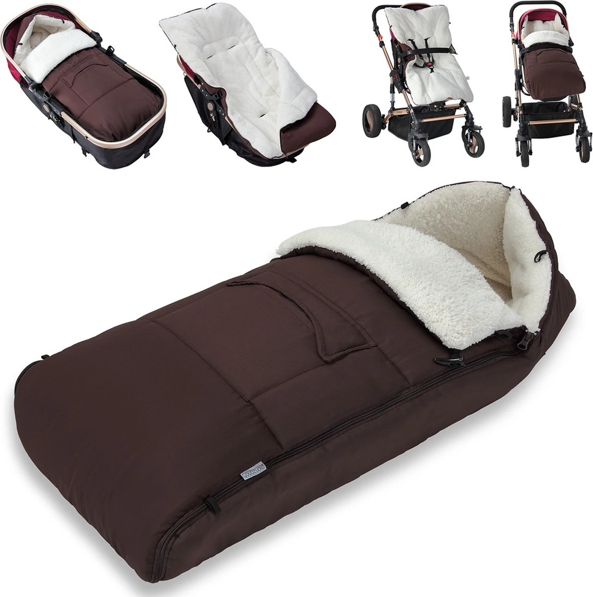 Monzana Voetenzak - Voor Kinderwagen Of Stoeltje - 93x56cm Bruin - Afbeelding 2