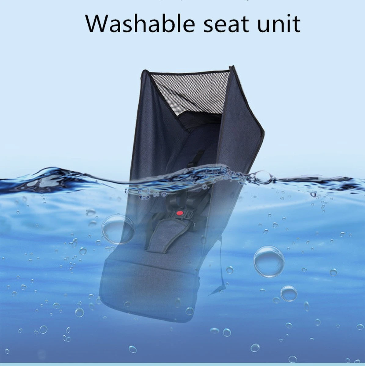 WOOSH New Buggy - Zwart - One Hand Folding - 3 Slaapstanden - Wandelwagen Tot 25 Kg - Regenhoes - Bekerhouder - Muggennet - Afbeelding 10