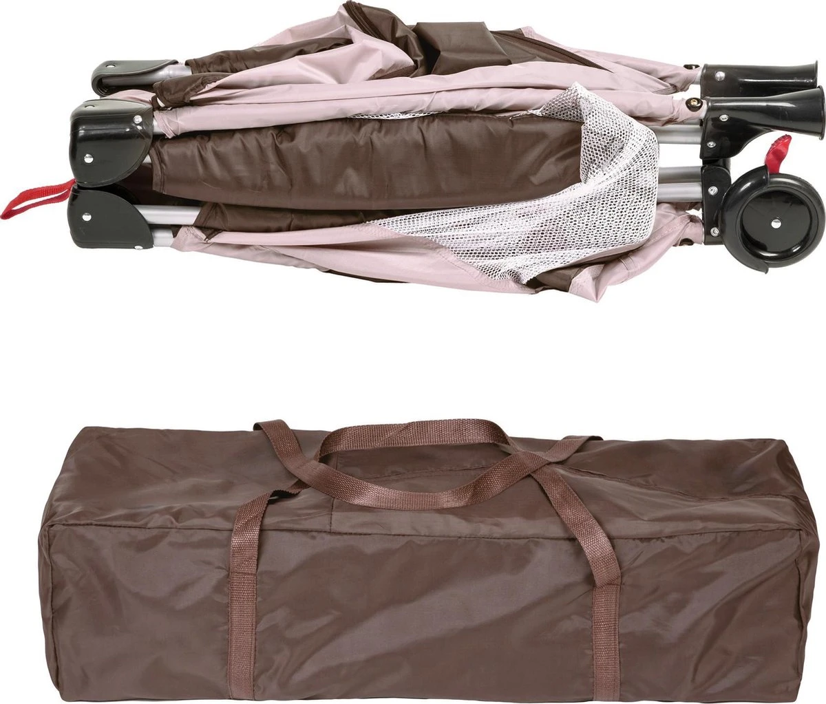 TecTake - Kinder Reisbed Babybed - Beige / Bruin - 402417 - 126x65x80 Cm Met Draagtas - Afbeelding 2