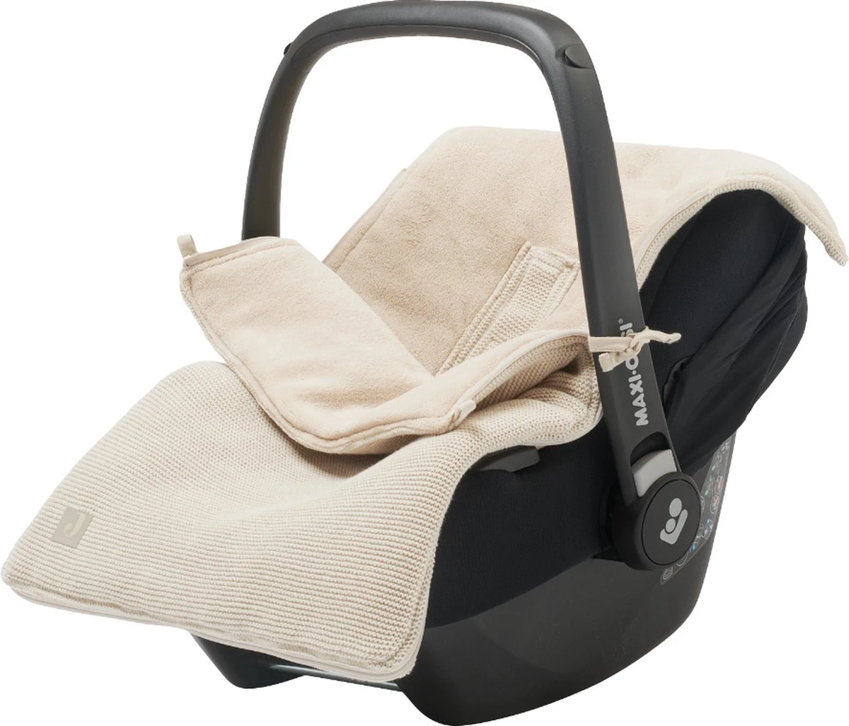 Jollein Voetenzak Voor Autostoel & Kinderwagen - Basic Knit - Nougat