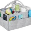 Relaxdays Luiertas Baby - Verzorgingstas Vilt - Organizer Luiers - Uitneembare Schotjes - Lichtgrijs