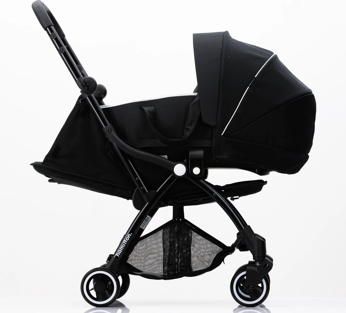 Hamilton By Yoop X1 Plus Kinderwagen - Buggy Met Monteerbare Wieg - Premium Stroller Met One Hand Folding Technologie - Nieuw, Hoger, Uitgebreider 2023 Model - Zwart - Licht, Verstelbaar, Wendbaar En Geschikt Van 0 Maanden Tot 4 Jaar - Afbeelding 12