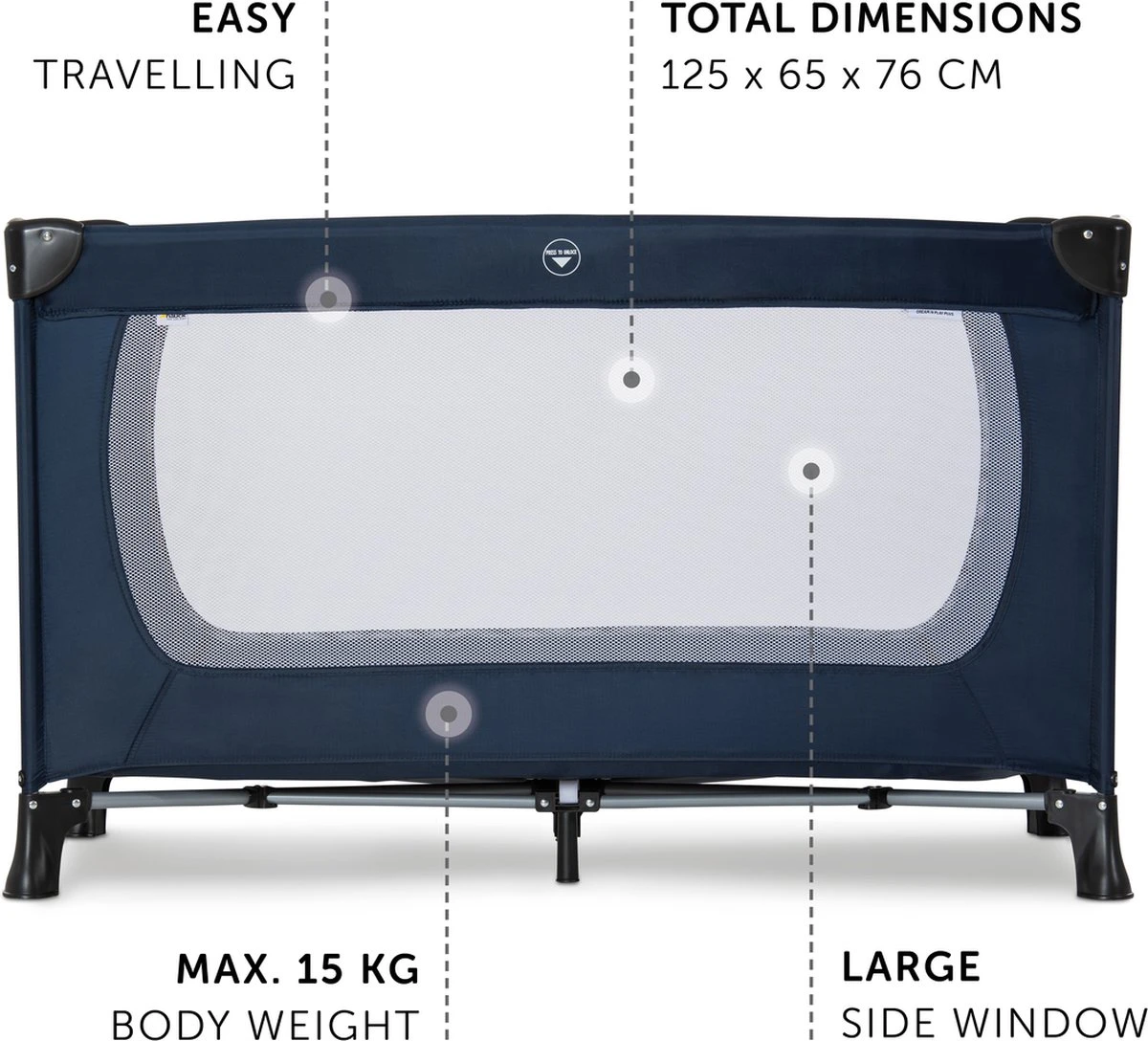 Hauck Dream N Play Plus Campingbedje - Navy - Afbeelding 4