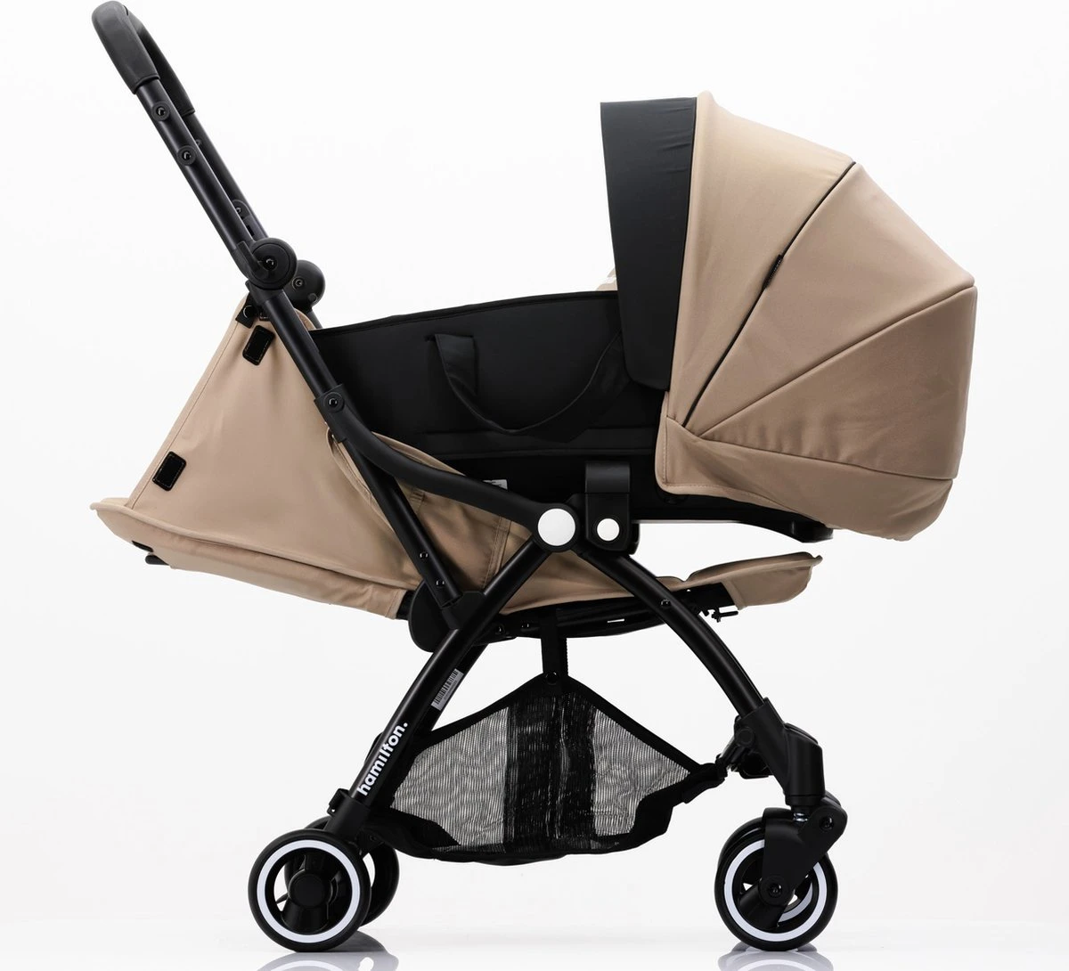 Hamilton By Yoop X1 Plus Kinderwagen - Buggy Met Monteerbare Wieg - Premium Stroller Met One Hand Folding Technologie - Nieuw, Hoger, Uitgebreider 2023 Model - Kaki - Licht, Verstelbaar, Wendbaar En Geschikt Van 0 Maanden Tot 4 Jaar - Afbeelding 14