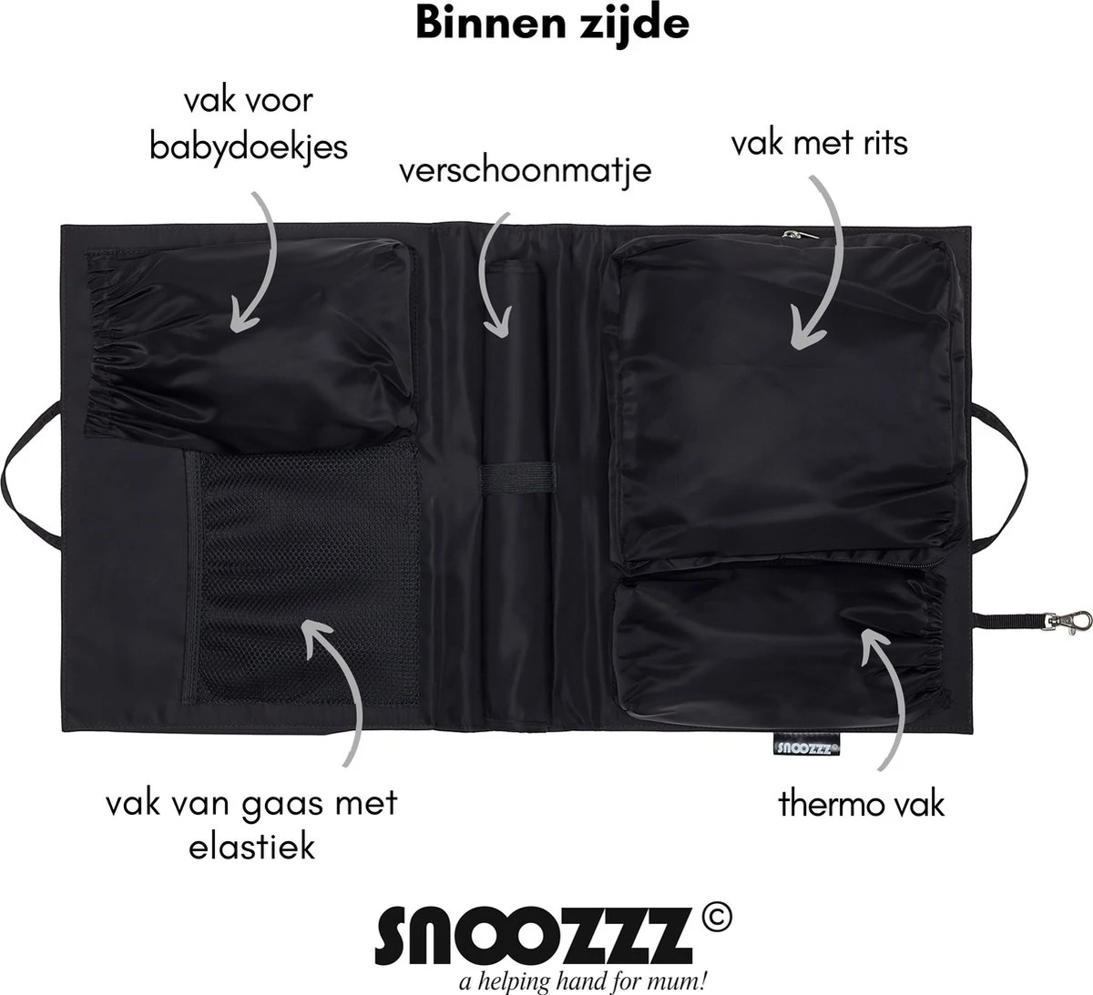 Snoozzz Bag In Bag Tas Organizer Met Thermovak - Zwart - Afbeelding 6