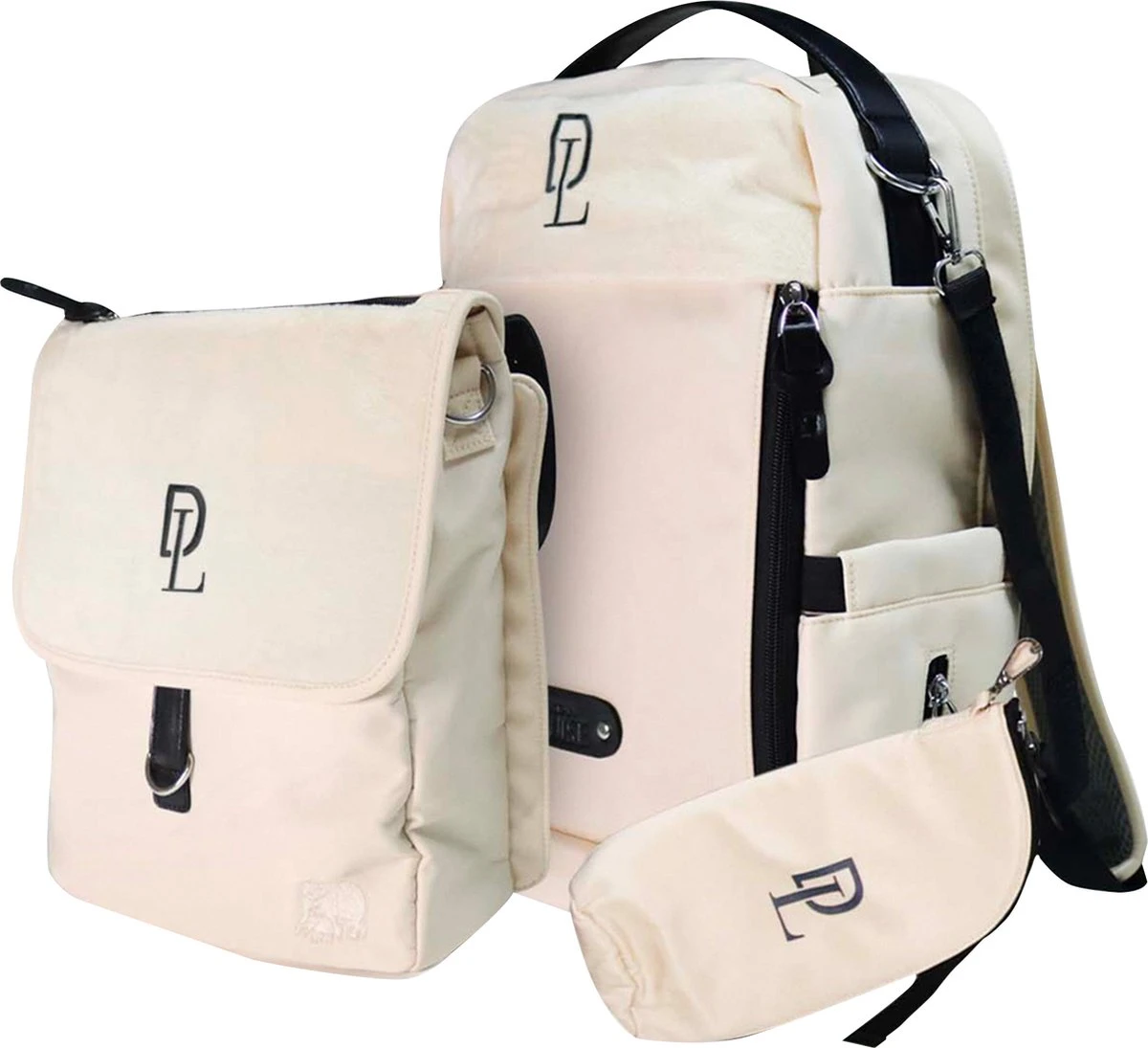 Deryan Luiertas Rugzak Met Verschoonmatje - Inclusief Flessenwarmhouder - Kinderwagenhaken En Isoleervak - Cream - Afbeelding 8