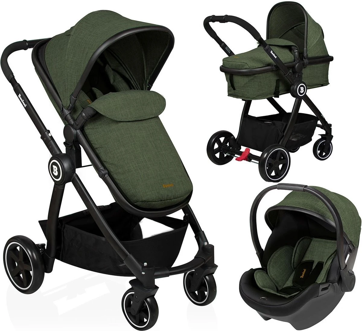 Baninni Kinderwagen Otto 3 In 1 Olive Green