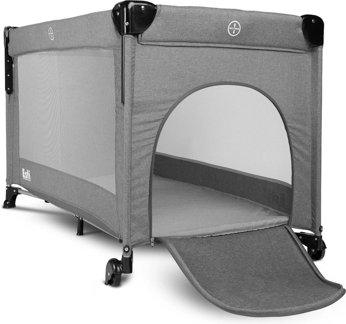 Reisbedje Met Wielen - Logeerbed - Vakantie Bed - Campingbedje - Drop Down Side - Afbeelding 4