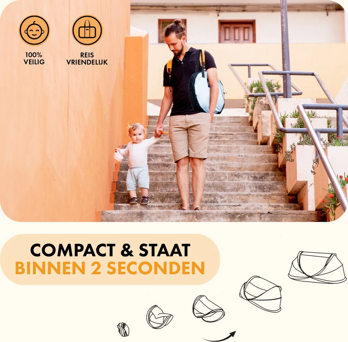 Deryan Peuter Luxe Campingbedje – Inclusief Zelfopblaasbare Matras - Blue - Afbeelding 3