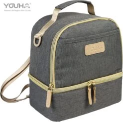 Youha® Tas - Kolftas - Moedermelk Koeltas - Babyfles Koeltas - Babymelk Koelen - Schoudertas & Rugtas - Kleur: Grijs - Reistas