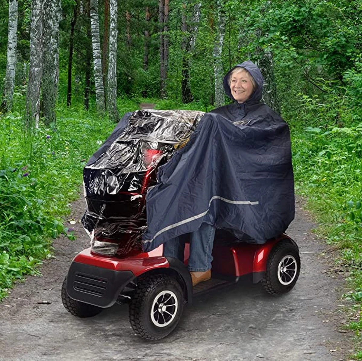 Merkloos Rolstoelhoes En Scootmobiel Hoes Poncho - Waterdicht - Deken Voetenzak - Afbeelding 2