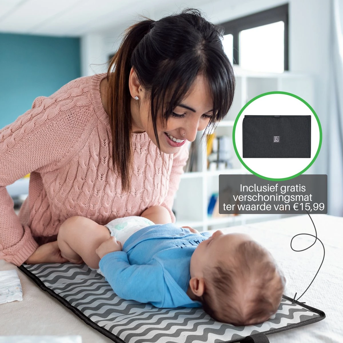 Brisby Slijtvaste Luiertas – Verzorgingstas - Two Tone Zwart En Donkergrijs - Inclusief Verschoonmatje - Isoleervakken - Met Geïntegreerde Kinderwagen Haken - Afbeelding 9