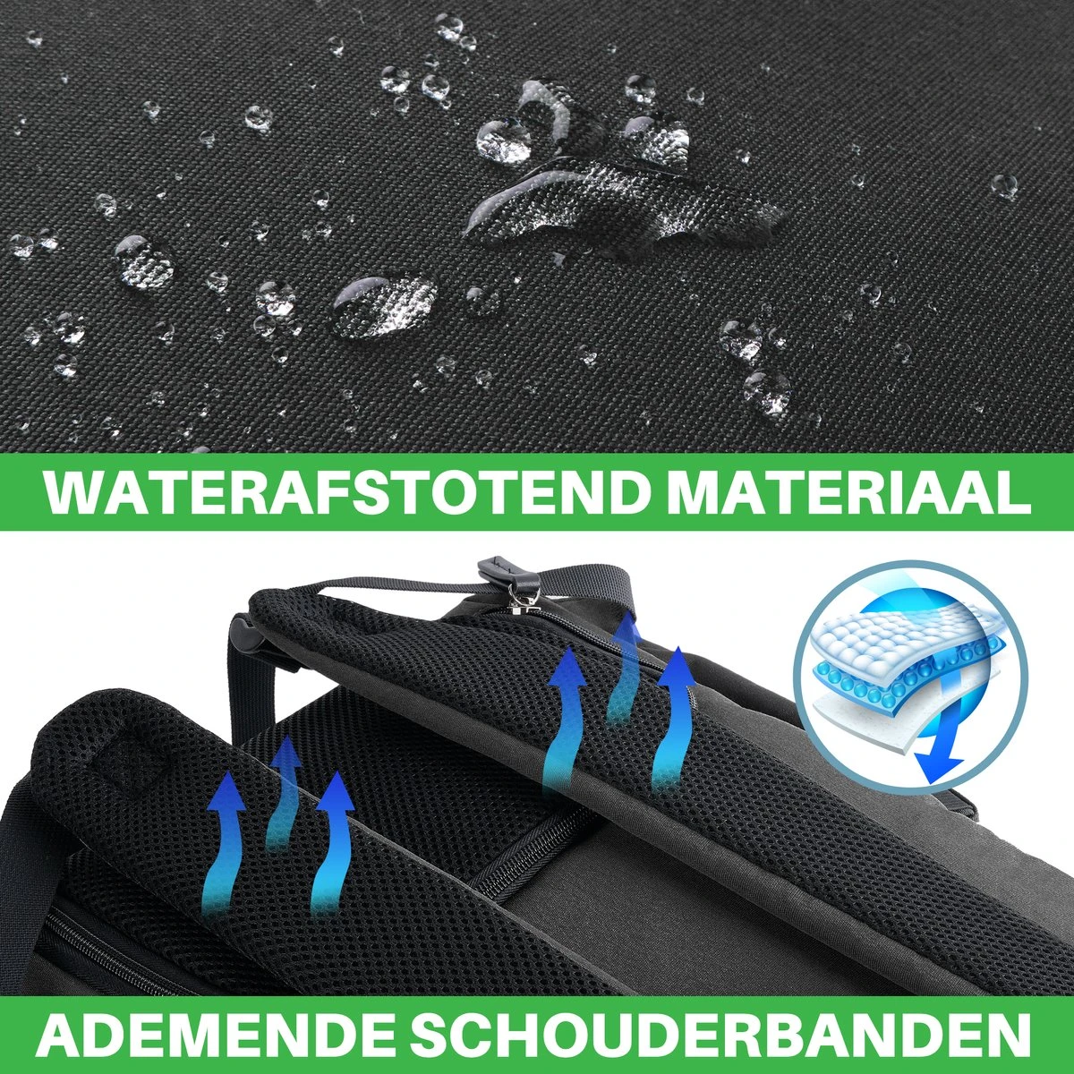 Brisby Slijtvaste Luiertas – Verzorgingstas - Two Tone Zwart En Donkergrijs - Inclusief Verschoonmatje - Isoleervakken - Met Geïntegreerde Kinderwagen Haken - Afbeelding 11