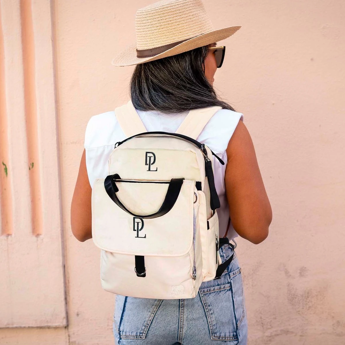 Deryan Luiertas Rugzak Met Verschoonmatje - Inclusief Flessenwarmhouder - Kinderwagenhaken En Isoleervak - Cream - Afbeelding 7