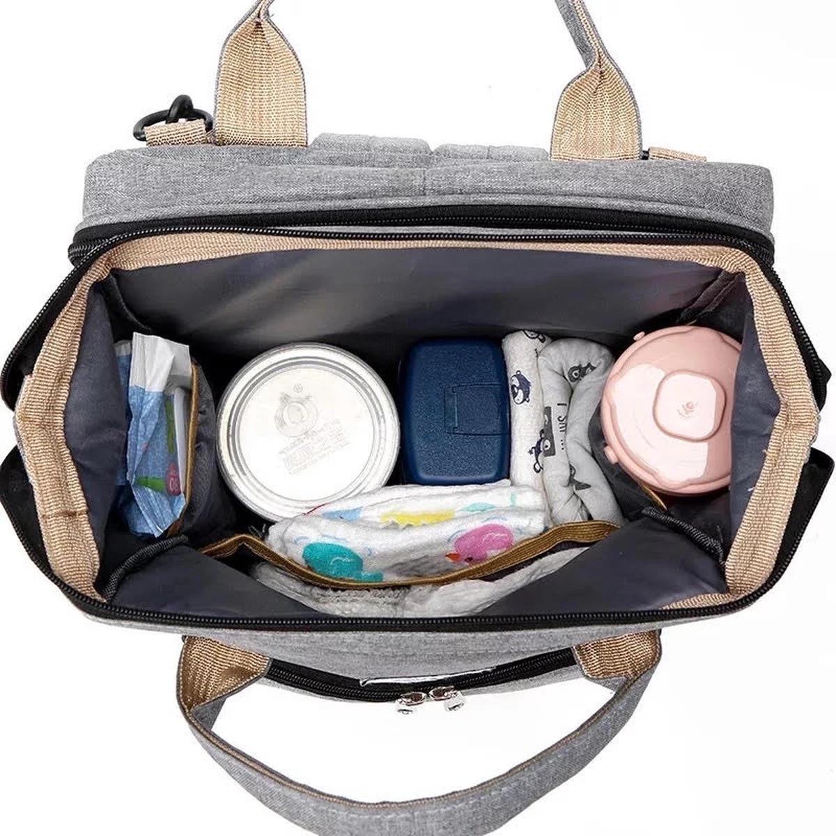 Merkloos Luiertas - Luier- En Verzorgingstas - Baby Rug Tas Met Isoleervak - Kerstcadeau Diaper Backpack Bag - Reis Rugzak Inclusief Buggy En Kinderwagen Haken - Grote Capaciteit - Unisex/Jongens/Meisjes - Zwart - Afbeelding 4