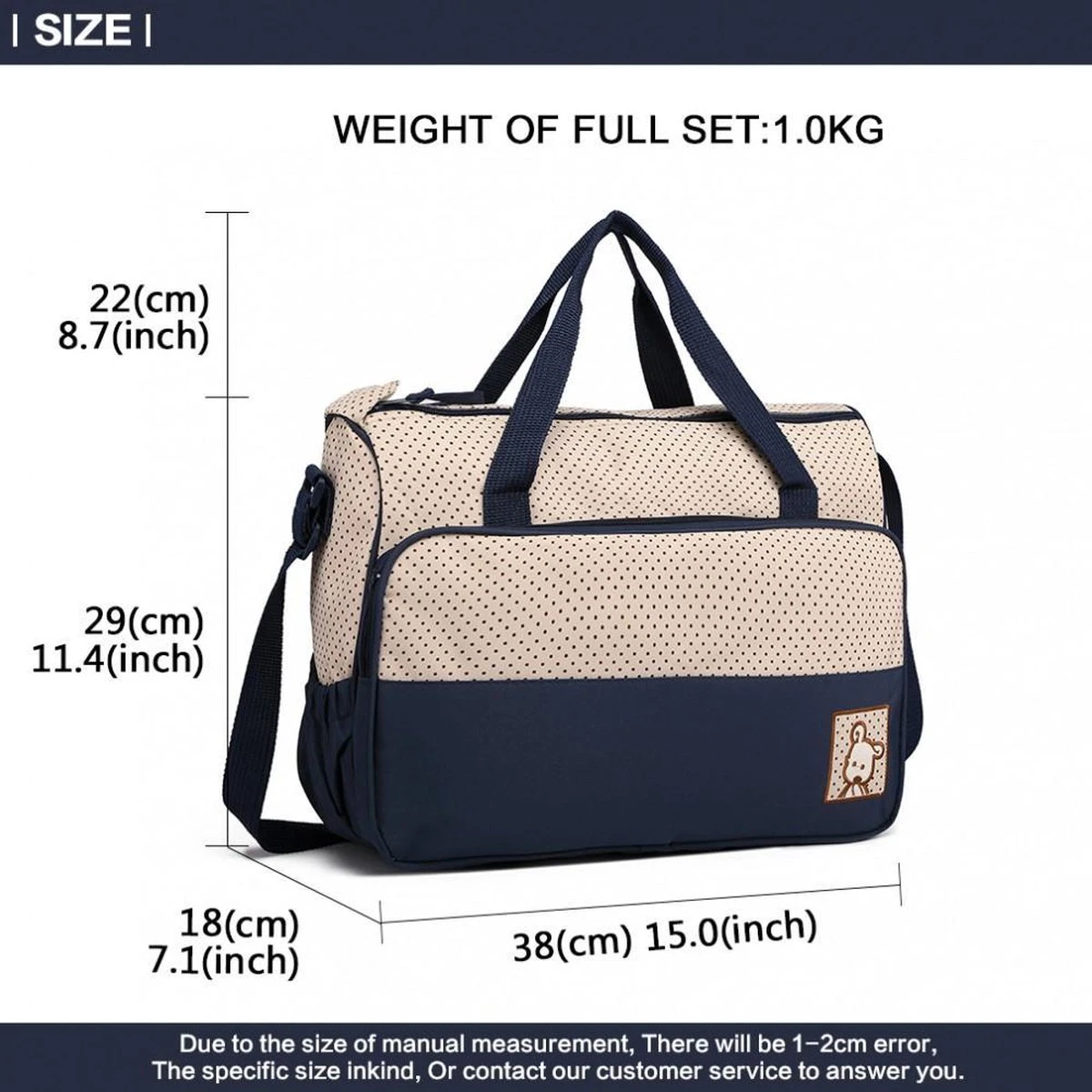 Miss Lulu Luiertas - 5-delige Verzorgingstas Set - Blauw (9026 NY) - Afbeelding 2