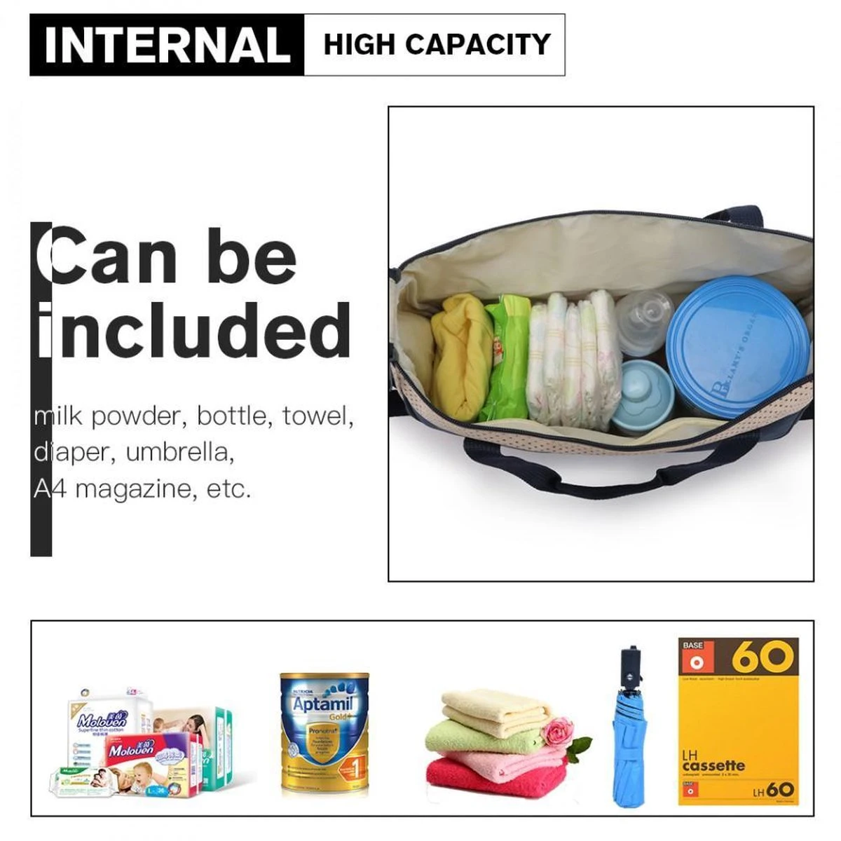 Miss Lulu Luiertas - 5-delige Verzorgingstas Set - Blauw (9026 NY) - Afbeelding 3