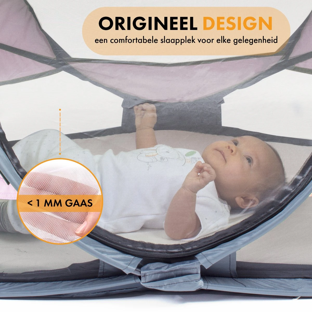 Deryan Baby Luxe Campingbedje – Inclusief Zelfopblaasbare Matras - Rose - Afbeelding 4