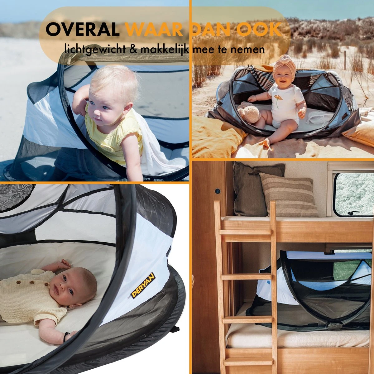 Deryan Baby Luxe Campingbedje – Inclusief Zelfopblaasbare Matras - Blue - Afbeelding 6