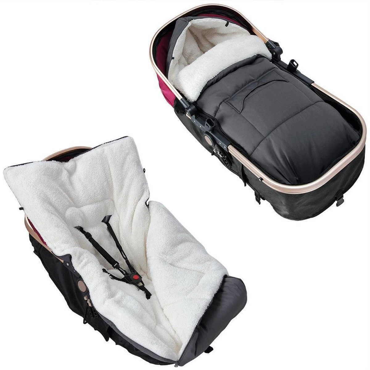 Monzana Voetenzak - Voor Kinderwagen Of Stoeltje - 93x56cm Zwart - Afbeelding 11