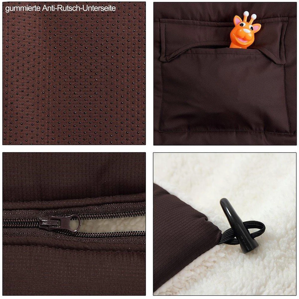 Monzana Voetenzak - Voor Kinderwagen Of Stoeltje - 93x56cm Bruin - Afbeelding 11