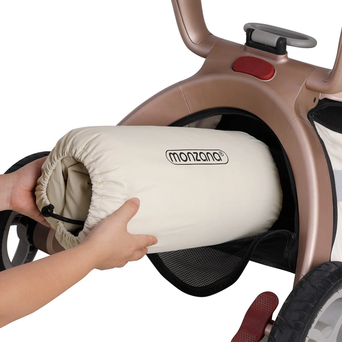 Monzana Kinderwagen Voetenzak Beige | Teddy | Maxi-Cosi | Met Opbergtas - Afbeelding 2