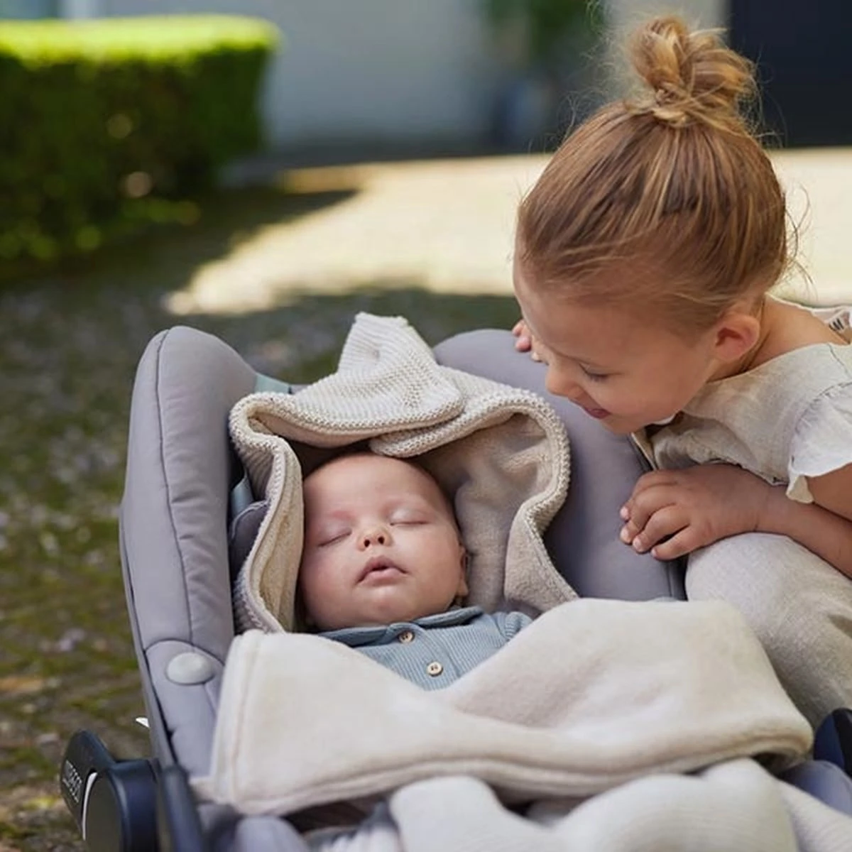 Jollein Voetenzak Voor Autostoel & Kinderwagen - Basic Knit - Nougat - Afbeelding 3