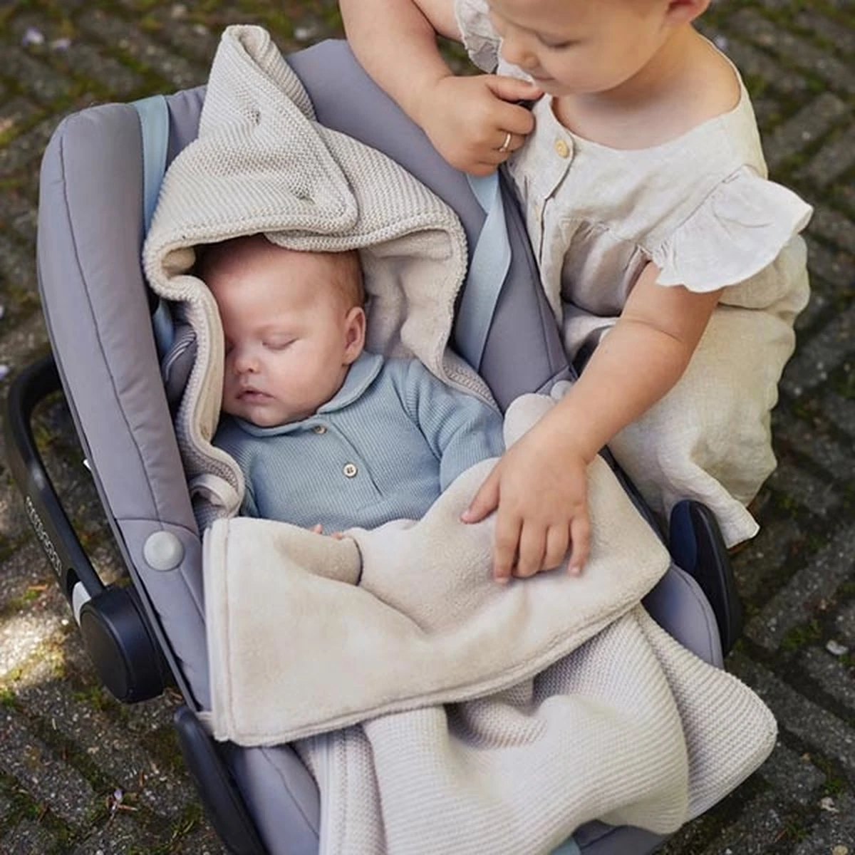 Jollein Voetenzak Voor Autostoel & Kinderwagen - Basic Knit - Nougat - Afbeelding 12
