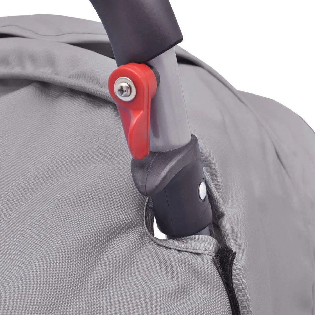 VidaXL Kinderwagen Dubbel Staal Grijs En Zwart - Afbeelding 4