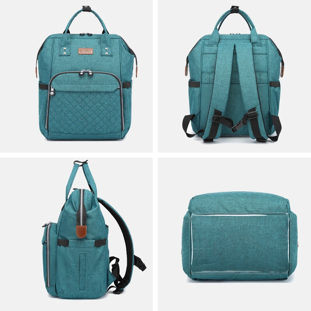 Miss Lulu Luiertas Rugzak - Inclusief Buggy En Kinderwagen Haken - Groen (E6705 GN) - Afbeelding 5