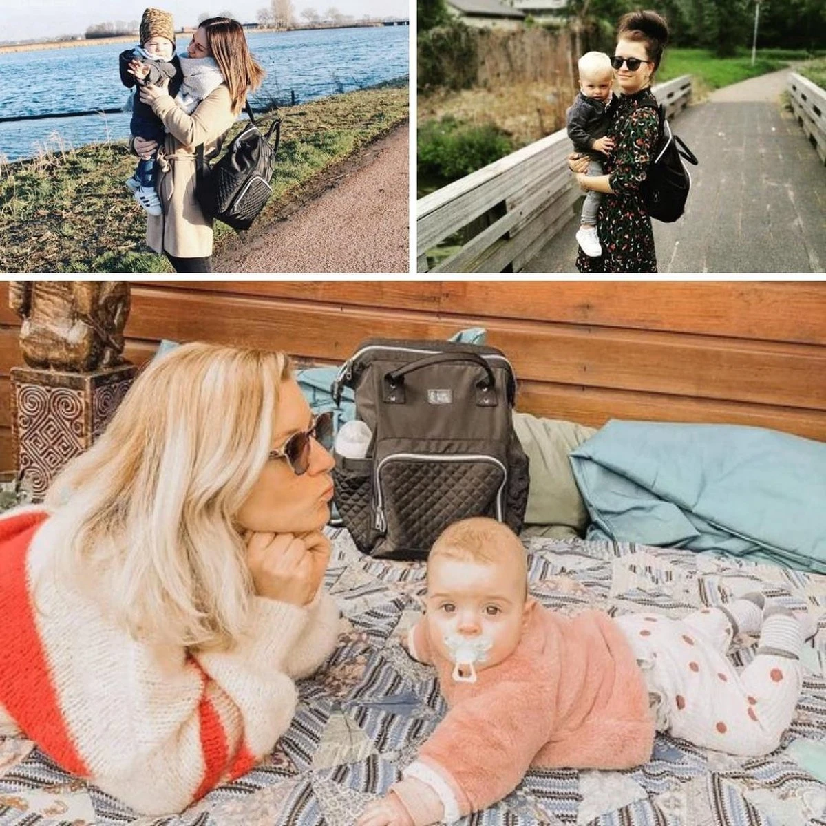 NanaBeebi Luiertas Rugzak Met Verschoonmatje - Zwart - Inclusief Flessenwarmhouder - Kinderwagenhaken En Isoleervak - Afbeelding 13