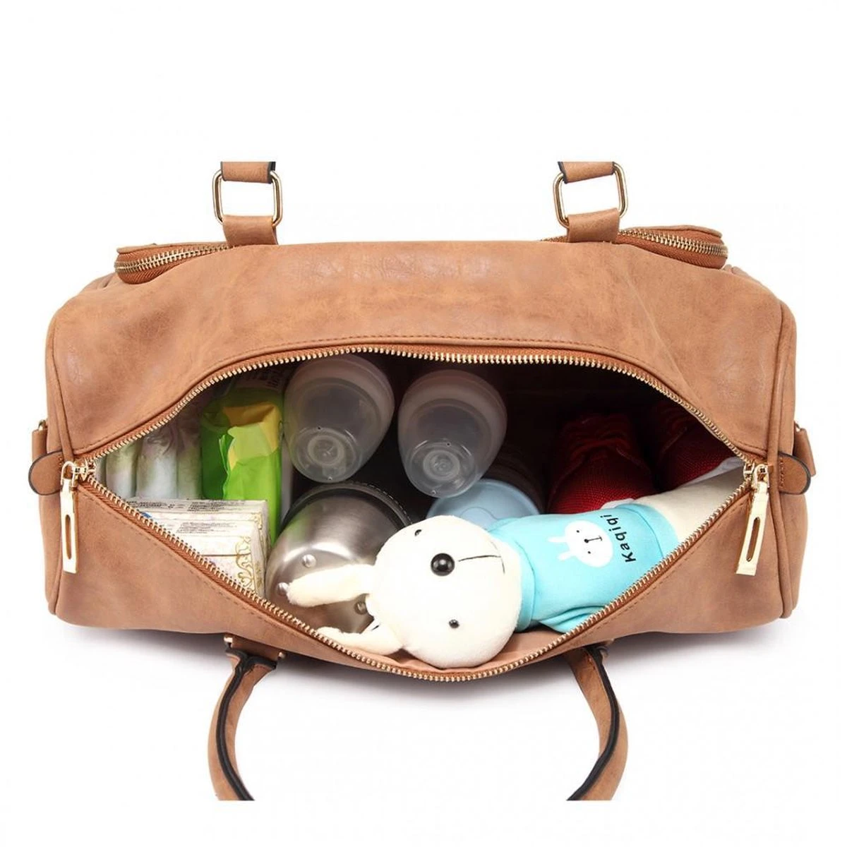 Miss Lulu Luier- En Verzorgingstas – Luiertas Set – Afneembare Draagtas - Duurzaam En Stijlvol – Bruin - Premium Kwaliteit- Grote Capaciteit - Unisex/Jongens/Meisjes (LT6638 BN) - Afbeelding 7