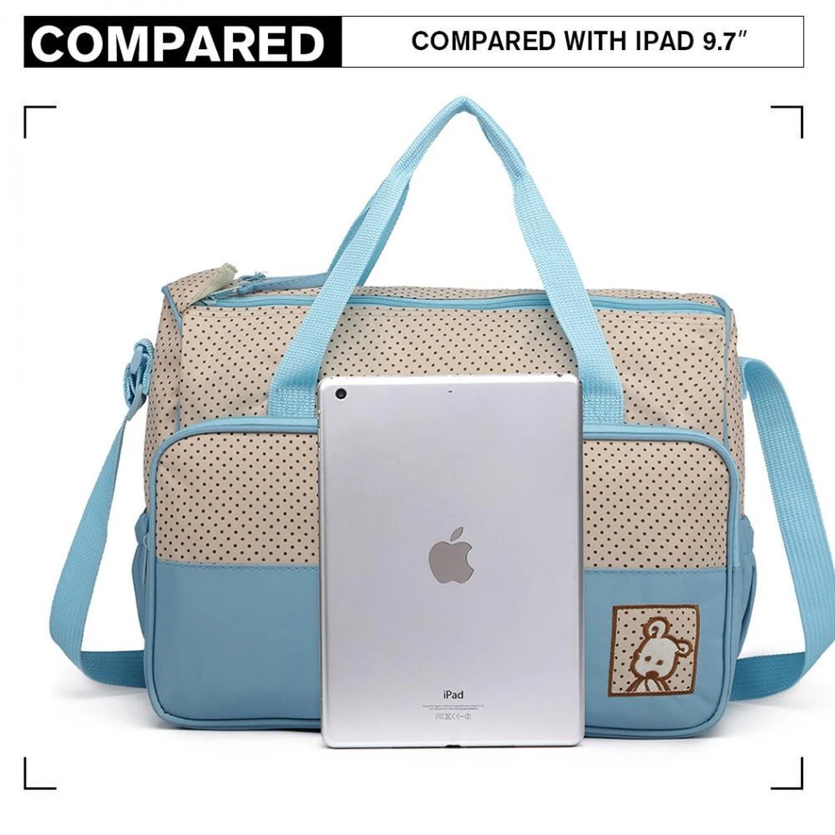 Miss Lulu Luiertas - 5-delige Verzorgingstas Set - Lichtblauw (9026 BE) - Afbeelding 5